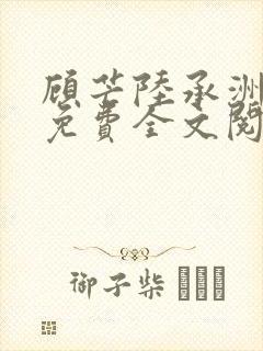 顾芒陆承洲小说免费全文阅读