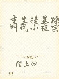 重生后暴躁大佬叫我小祖宗小说