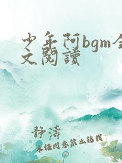 少年阿bgm全文阅读