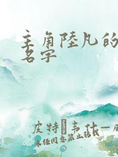 主角陆凡的小说名字