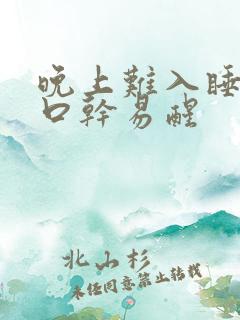 晚上难入睡口苦口干易醒