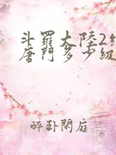 斗罗大陆2绝世唐门多少级