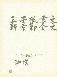 王子枫袁文洁最新章节全文免费阅读