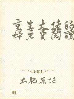 重生大佬的小媳妇免费阅读