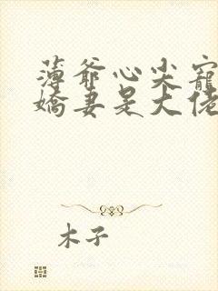 薄爷心尖宠重生娇妻是大佬全文免费