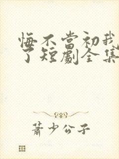 悔不当初我不追了短剧全集完整版免费观看