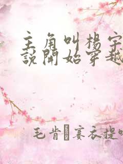 主角叫杨宇的小说开始穿越