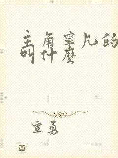 主角宁凡的小说叫什么