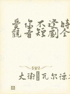 爱你不逢时免费观看短剧全集