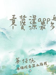 看禁漫app哪个资源最多