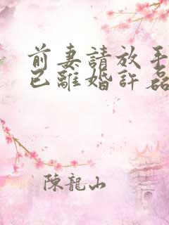 前妻请放手我们已离婚许磊短剧