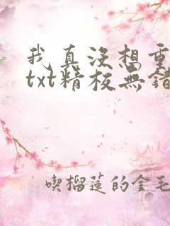 我真没想重生啊txt精校无错版