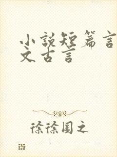 小说短篇言情甜文古言