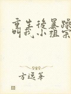 重生后暴躁大佬叫我小祖宗下载全本txt