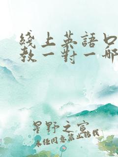 线上英语口语外教一对一哪家好