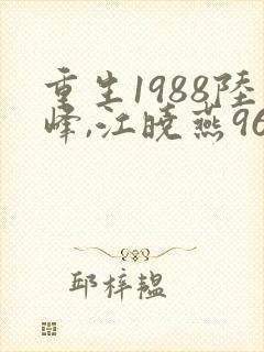 重生1988陆峰,江晓燕964章