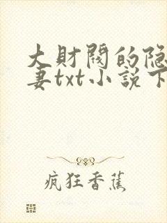 大财阀的隐婚甜妻txt小说下载