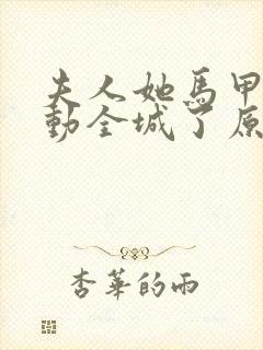 夫人她马甲又轰动全城了原著