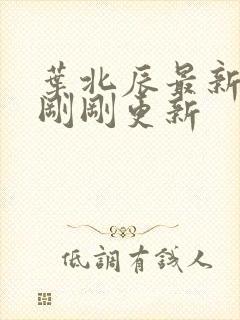 叶北辰最新章节刚刚更新