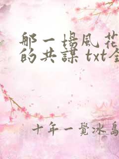 那一场风花雪月的共谋 txt全本