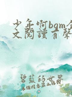 少年啊bgm全文阅读有声