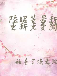 陆昭菱最新章节更新免费阅读