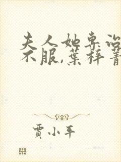 夫人她专治各种不服,叶梓菁