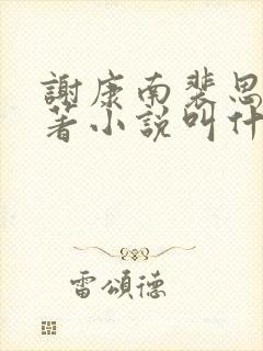 谢康南裴思凝原著小说叫什么