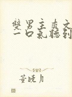 双男主爽文小说一口气听到结局