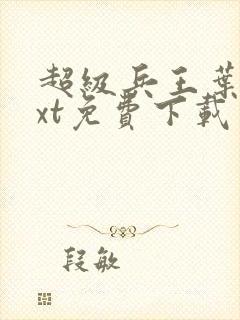 超级兵王叶谦txt免费下载