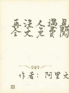 再没人遇见小说全文免费阅读