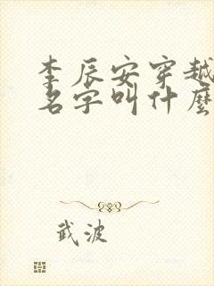 李辰安穿越小说名字叫什么