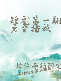 短剧第一驸马爷免费播放