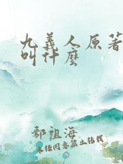 九义人原著小说叫什么