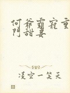 何爷霸宠重生豪门甜妻