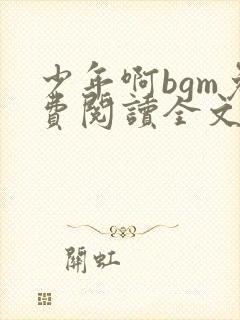 少年啊bgm免费阅读全文