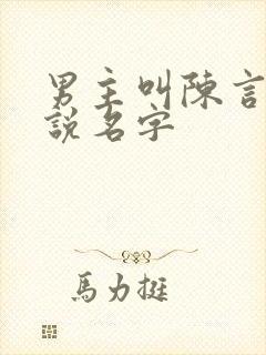 男主叫陈言的小说名字