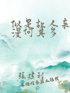 似是故人来 漫漫何其多