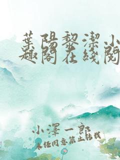 叶阳黎洁小说笔趣阁在线阅读