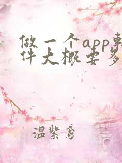 做一个app软件大概要多少钱