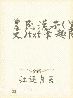 农民汉子(男男文)txt笔趣阁