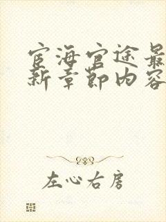 宦海官途最新更新章节内容