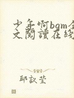 少年啊bgm全文阅读在线