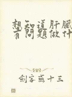 想知道肝脏有没有问题做什么检查