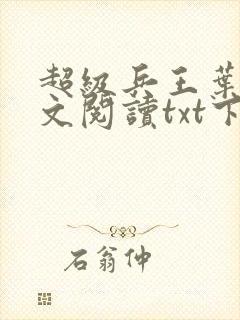 超级兵王叶谦全文阅读txt下载