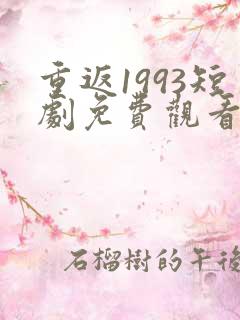 重返1993短剧免费观看全集