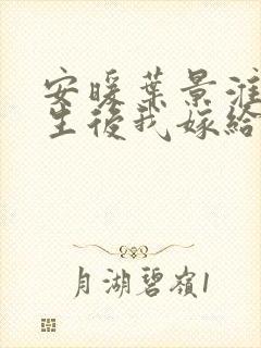 安暖叶景淮 重生后我嫁给了渣男的死对头