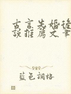 古言先婚后爱小说推荐文笔好高质量