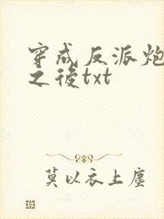 穿成反派炮灰攻之后txt