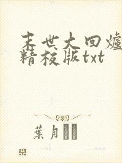 末世大回炉完整精校版txt